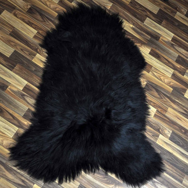 XXL Island Schaffell schwarzbraun 125x80 Lammfell Teppich #9833