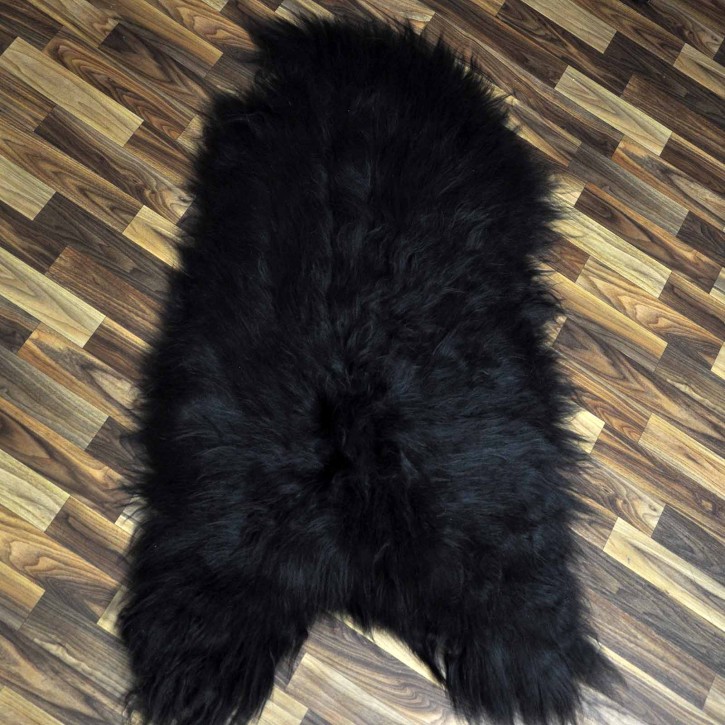 XXL Island Schaffell schwarzbraun 125x70 Lammfell Teppich #9839