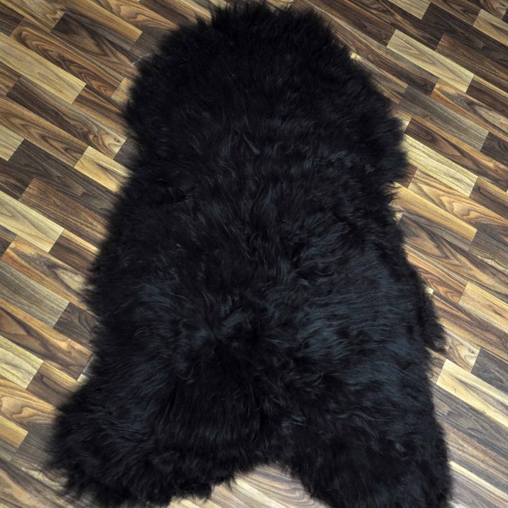 XXL Island Schaffell schwarzbraun 120x80 Lammfell Teppich #9844