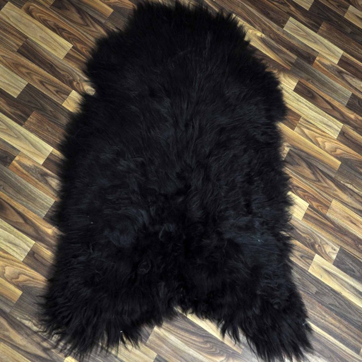 XXL Island Schaffell schwarzbraun 120x75 Lammfell Teppich #9845