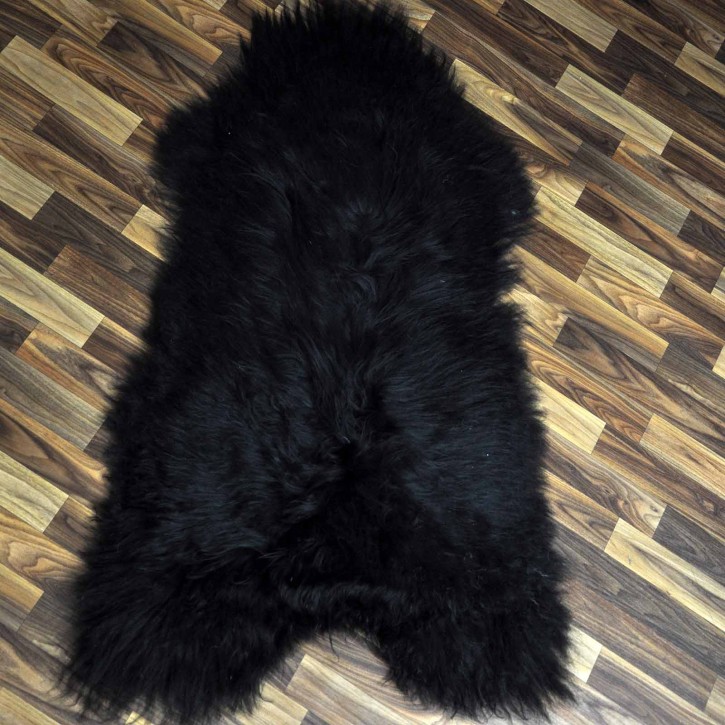 XXL Island Schaffell schwarzbraun 125x75 Lammfell Teppich #9846