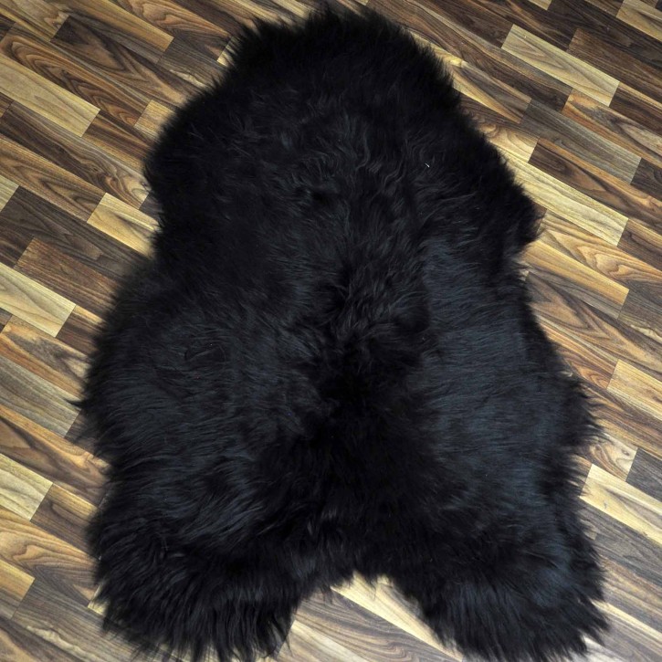 XXL Island Schaffell schwarzbraun 120x80 Lammfell Teppich #9847