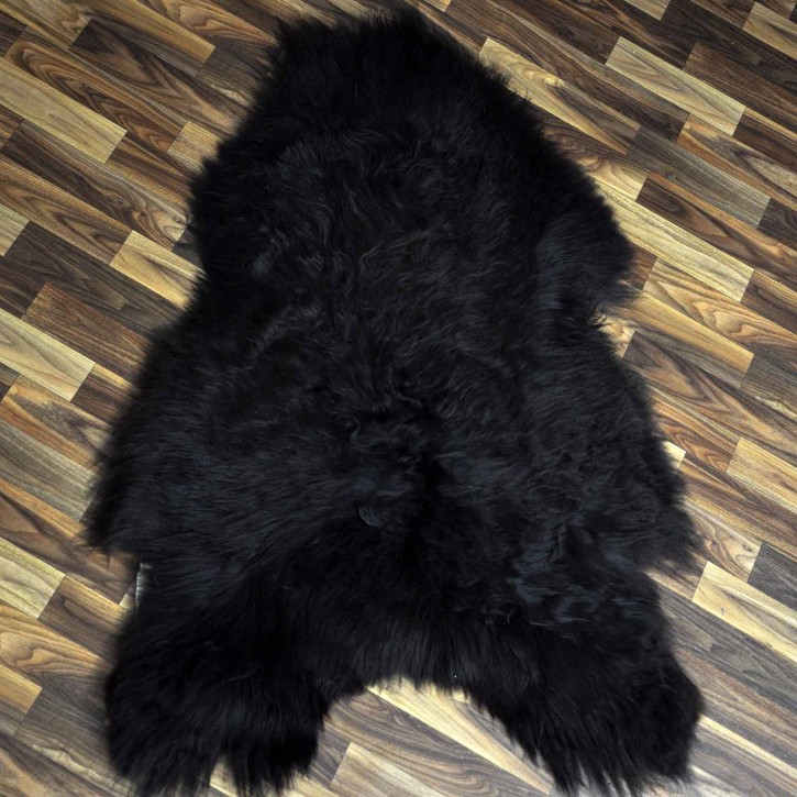XXL Island Schaffell schwarzbraun 120x80 Lammfell Teppich #9848