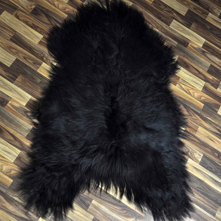 XXL Island Schaffell schwarzbraun 125x80 Lammfell Teppich #9849