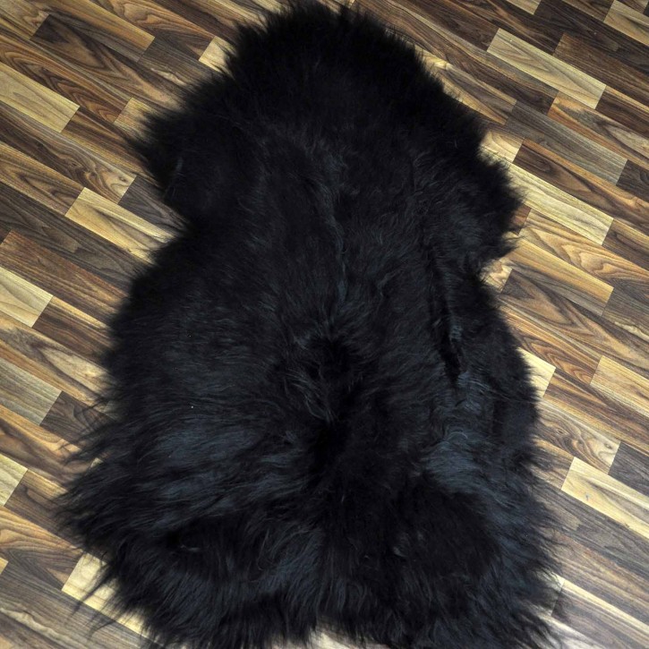 XXL Island Schaffell schwarzbraun 120x70 Lammfell Teppich #9851