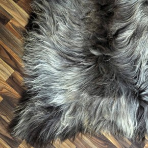 XXXL Island Schaffell braun grau 135x90 Teppich #2072