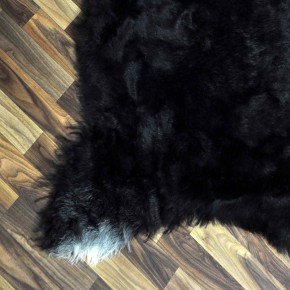Echtes Lammfell Schaffell Fell schwarzbraun grau 120x90 geschoren #2200