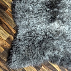 Echtes Lammfell Schaffell Fell schwarzbraun weiss 120x90 geschoren #2204