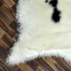 Echtes Lammfell Schaffell beige schwarzbraun 115x90 geschoren #2207