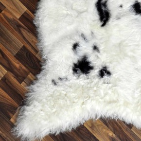 Echtes Lammfell Schaffell beige schwarzbraun 110x80 geschoren #2212