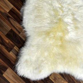 Echtes Schaffell Lammfell beige braun 105x70 Teppich Pelz #2255
