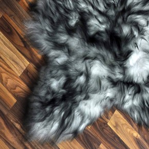 Island Schaffell grau schwarz geflammt 115x80 Krampus #2270