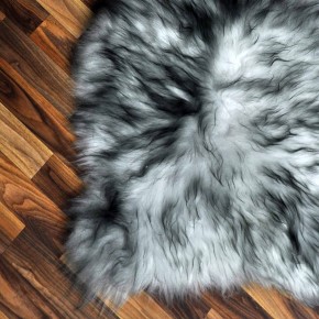 Island Schaffell grau schwarz geflammt 110x70 Krampus #2272