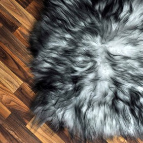 Island Schaffell grau schwarz geflammt 110x75 Krampus #2276