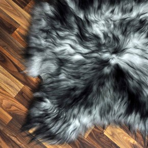 Island Schaffell grau schwarz geflammt 115x80 Krampus #2283