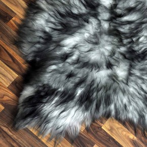 Island Schaffell grau schwarz geflammt 110x80 Krampus #2285