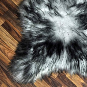 Island Schaffell grau schwarz geflammt 115x80 Krampus #2289