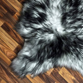 Island Schaffell grau schwarz geflammt 115x85 Krampus #2291