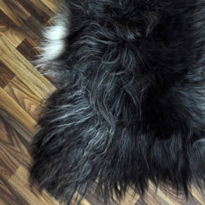 XXXL Island Schaffell schwarzbraun grau 130x90 Krampus #2431