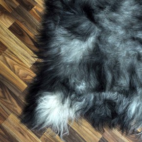 XXXL Island Schaffell grau schwarzbraun 130x80 Krampus #2435
