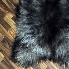 XXXL Island Schaffell grau schwarzbraun 140x90 Krampus #2436