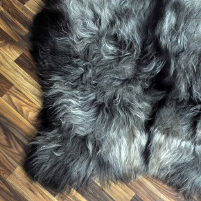 XXXL Island Schaffell grau schwarzbraun 135x90 Krampus #2437