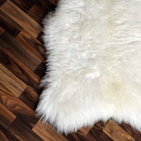 ÖKO echtes Schaffell Lammfell creme weiß 110x70 Fellteppich #7272