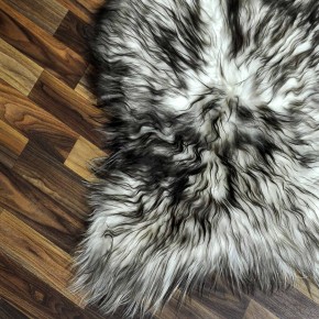 XXL ÖKO Island Schaffell weiß schwarzbraun geflammt 120x80 #7322