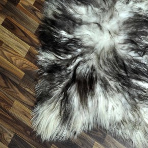 XXXL ÖKO Island Schaffell weiß braun geflammt 135x80 #7325