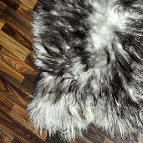 XXL ÖKO Island Schaffell weiß braun geflammt 125x80 #7326