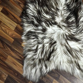 XXXL ÖKO Island Schaffell weiß braun geflammt 130x80 #7331