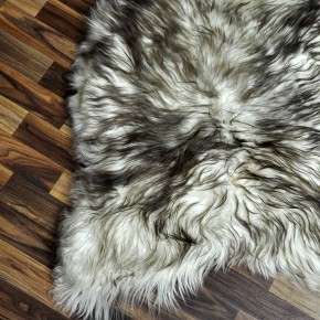 XXL ÖKO Island Schaffell weiß braun geflammt 125x80 #7336