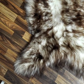 XXL ÖKO Island Schaffell weiß braun geflammt 120x80 #7365