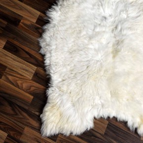 XXL ÖKO Schaffell Lammfell weiß braun 120x80 Teppich Kamin #7469