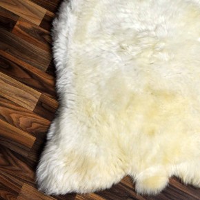 XL ÖKO Schaffell Lammfell weiß 115x75 Teppich Kamin #7470