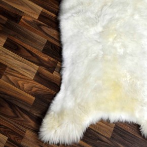 XXL ÖKO Schaffell Lammfell weiß braun 120x75 Teppich Kamin #7478