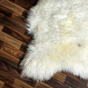 XL ÖKO Schaffell Lammfell weiß braun 115x75 Teppich Kamin #7482