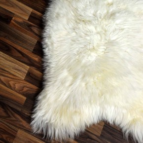 XXL ÖKO Schaffell Lammfell weiß 120x70 Teppich Kamin #7483