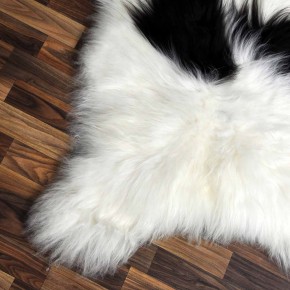 XXL ÖKO Island Schaffell beige schwarzbraun 120x80 Unikat Krampus #7496