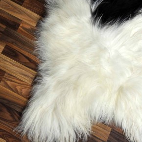 XXXL ÖKO Island Schaffell beige schwarzbraun 135x80 Unikat Krampus #7528