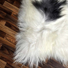 XXXL ÖKO Island Schaffell beige schwarzbraun 135x85 Unikat Krampus #7532