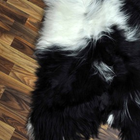 XXXL ÖKO Island Schaffell beige schwarzbraun 140x85 Unikat Krampus #7534
