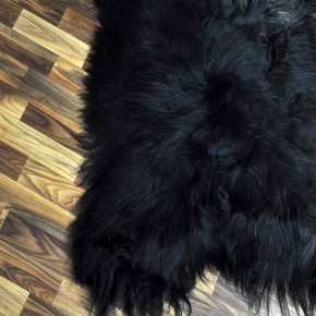 XXXL ÖKO Island Schaffell schwarzbraun grau 135x85 Unikat Krampus #7543