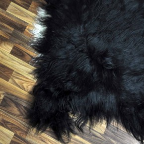 XXXL ÖKO Island Schaffell schwarzbraun weiß 130x80 Unikat Krampus #7544