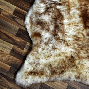 XL ÖKO Schaffell Fell weiß braun geflammt 115x70 Lammfell Fell #7552