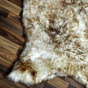 XXL ÖKO Schaffell Fell weiß braun geflammt 120x80 Lammfell Fell #7554