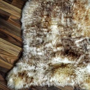 XXL ÖKO Schaffell Fell weiß braun geflammt 120x75 Lammfell Fell #7556