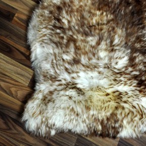 XL ÖKO Schaffell Fell weiß braun geflammt 110x70 Lammfell Fell #7558