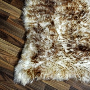 XL ÖKO Schaffell Fell weiß braun geflammt 110x75 Lammfell Fell #7559