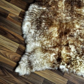 XL ÖKO Schaffell Fell weiß braun geflammt 115x80 Lammfell Fell #7561